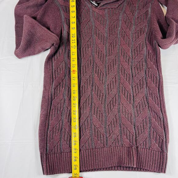 Method Men’s Shawl Collar Sweater L Burgundy Maroon - Picture 7 of 8